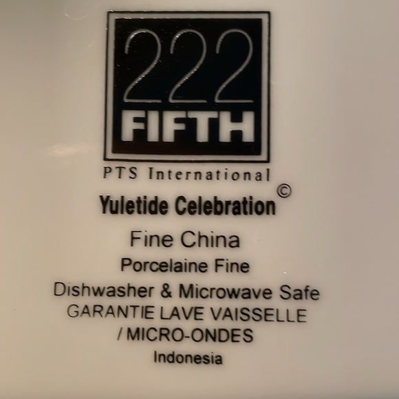 Yuletide Fine China Poinsettias & Pinecones 11”Platter and Cup & Saucer Set - Picture 4 of 4